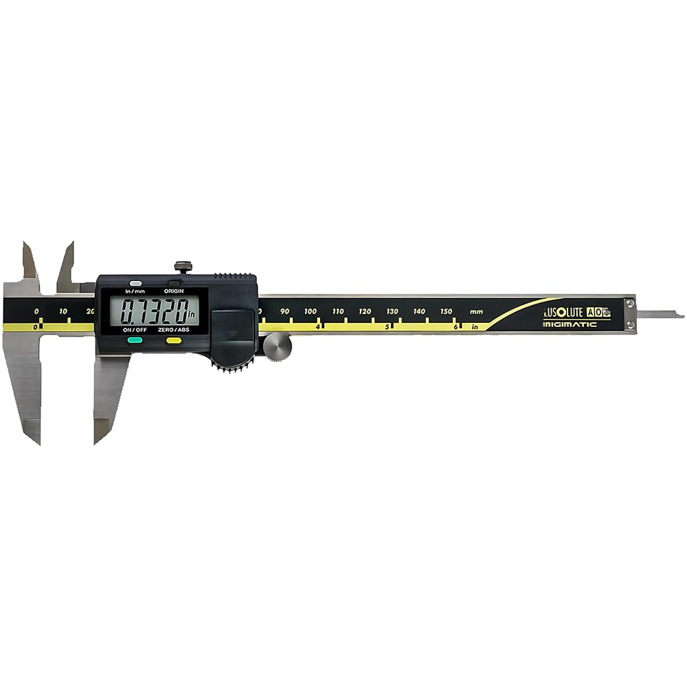 Mitutoyo 500-196-30 Digimatic Caliper 6" (150mm) – High-Precision AOS Encoder – Stainless Steel Electronic Vernier Caliper with .0005"/0.01mm Resolution for Accurate Measurement