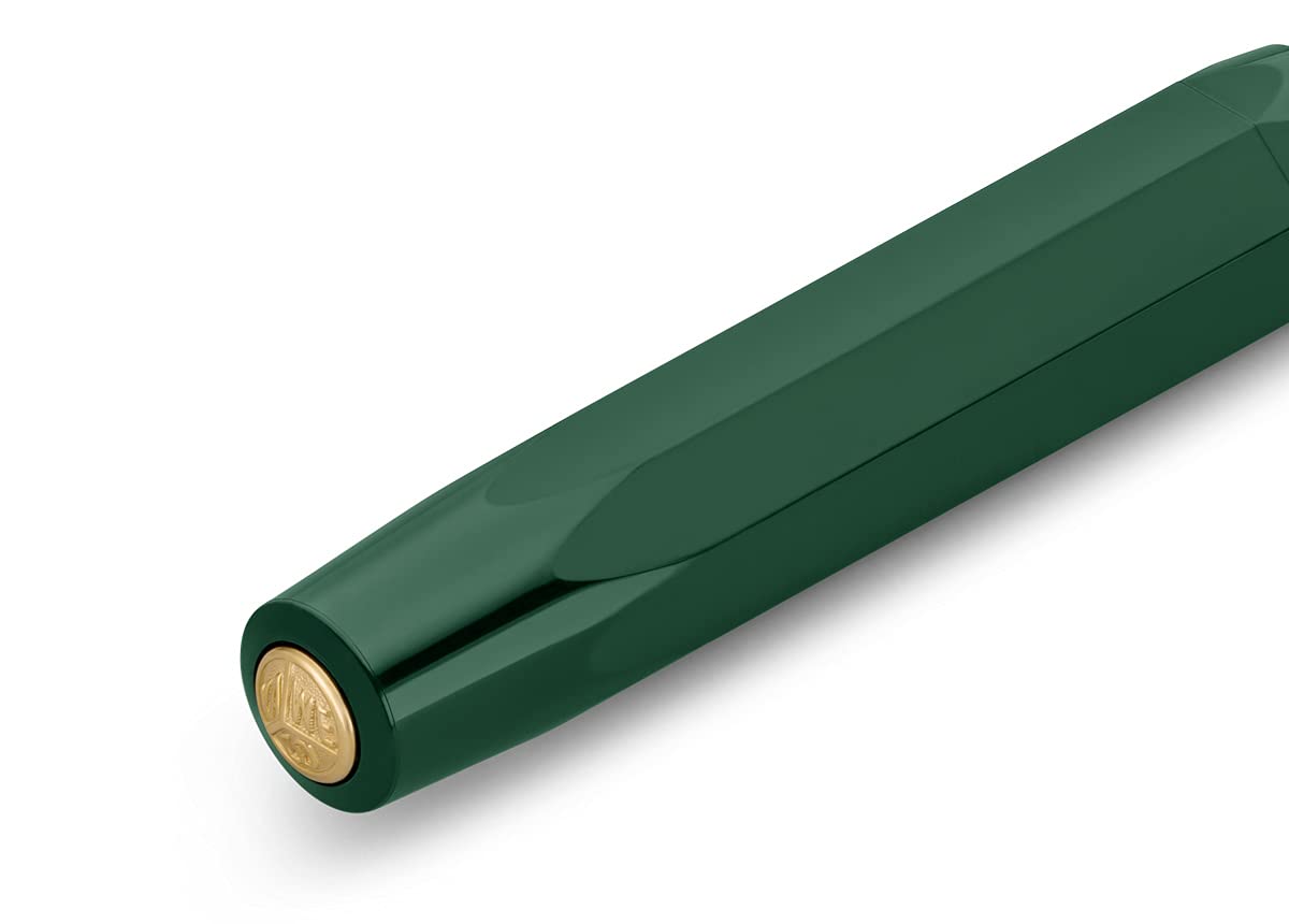 Kaweco CLASSIC SPORT Fountain Pen Green with 23 Carat Gold-Plated Steel Nib and Iridium Tip for Ink Cartridges I Sport Fountain Pen 13 cm I Nib: F (Fine)