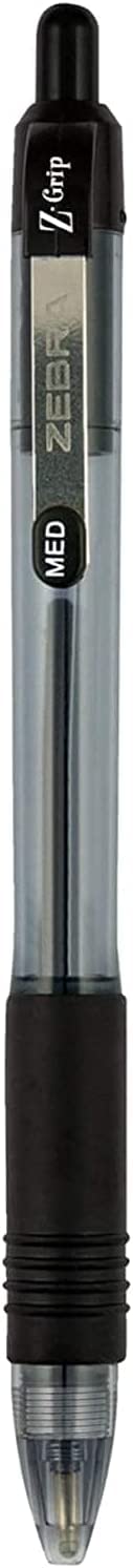 Zebra Pen Z-Grip Retractable Ballpoint Pen, Medium Point, 1.0 mm, 12 Black & 12 Blue Pack of 24