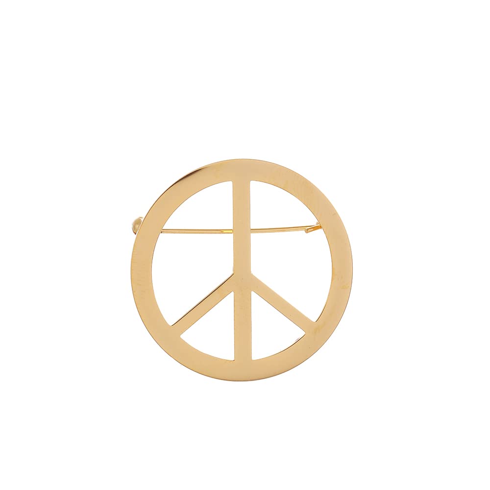 Antique Gold Plated Crystal Love Peace Brooch and Pins (gold)