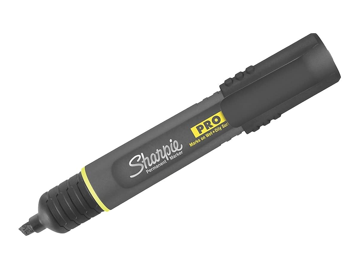 Sharpie Pro Permanent Marker Medium Chisel Tip Black 12 Count (2018326)