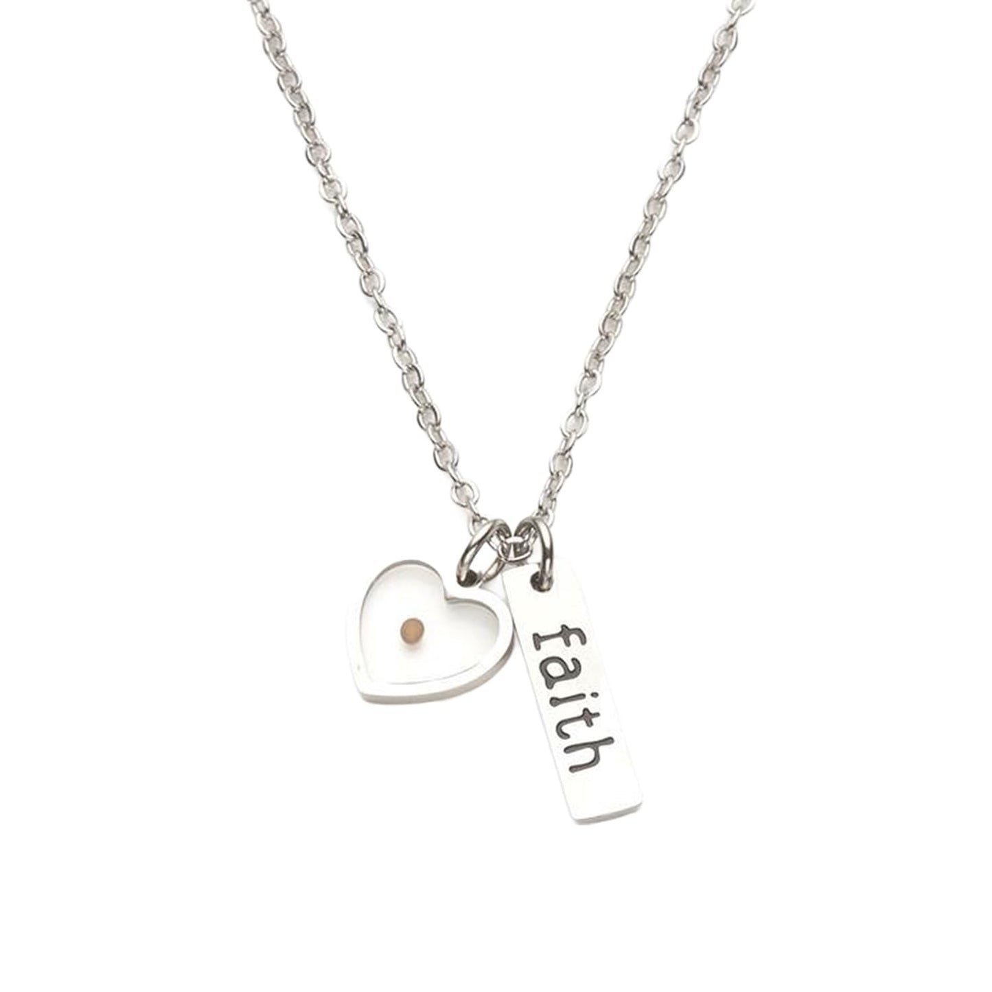 VLIEGEN Mustard Seed Necklace - Stainless Steel Faith Mountain Jewelry for Women & Men styleN