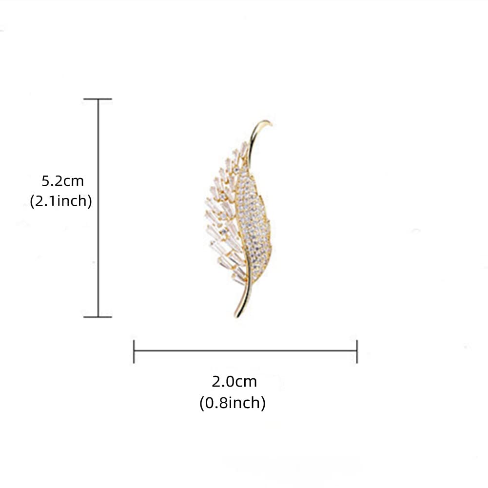 AILONMEI Elegant Gold Leaf Brooch Pin Corsage Brooches Jewelry for Women Fashion Pearl Costume Broaches and Pins (Gold)