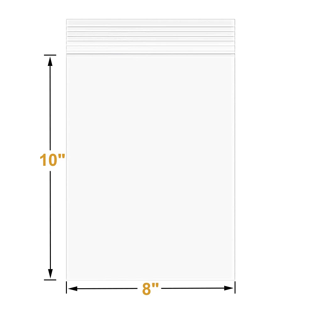 Macoota 8" x 10" Thick 5 Mil Plastic Bags 100 PCS Clear Resealable Zip Seal Lock Poly Bags Reclosable Heavy Duty Zipper Baggies Jewelry Earrings Coin Pills Crafts Sample Packing
