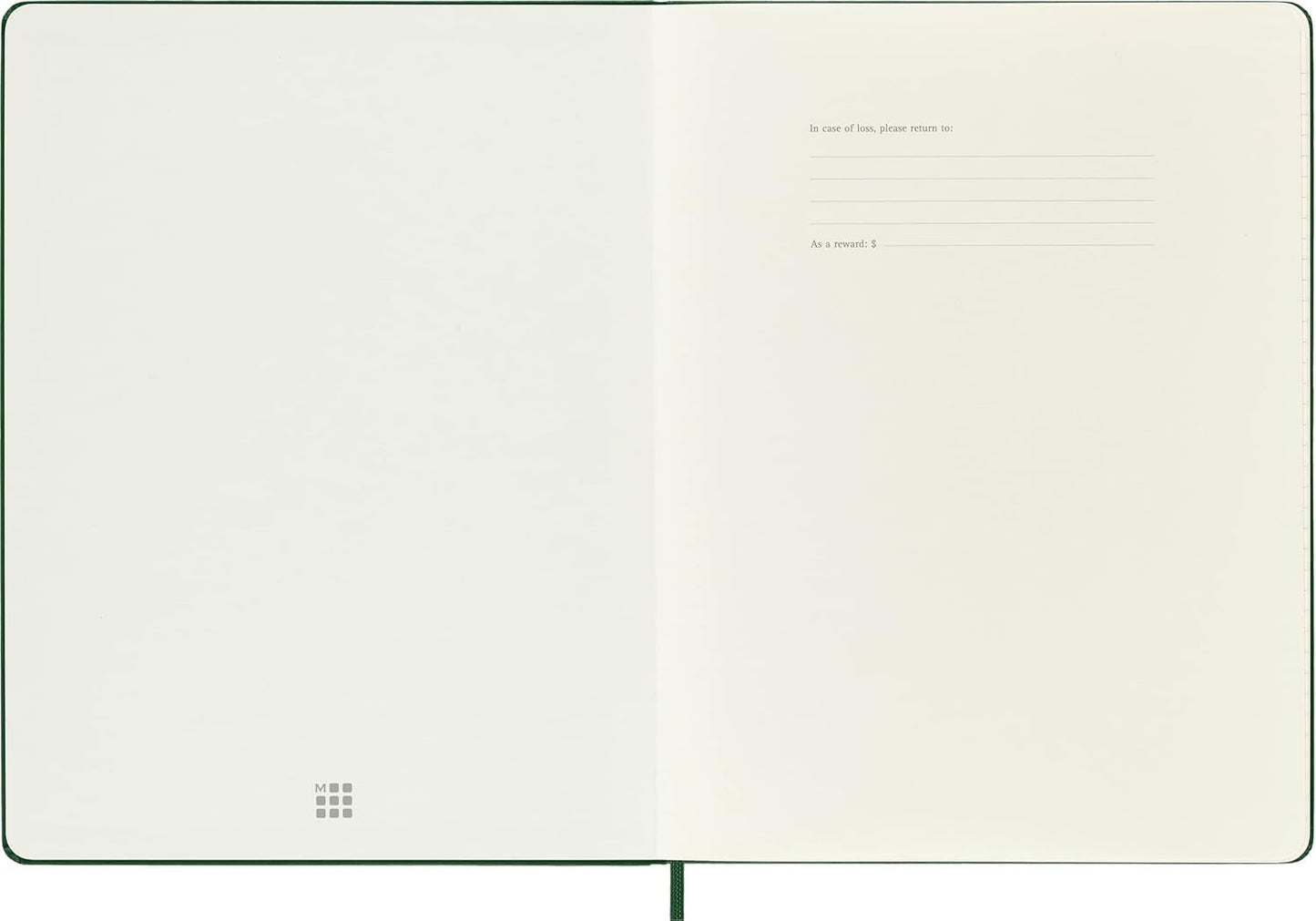 Moleskine Notebook, Extra Large, Ruled, Myrtle Green, Hard Cover (7.5 x 9.75)