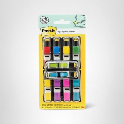 Post-it Flags Value Pack, 35/Dispenser, 8 Dispensers/Pack, .47 in Wide, Assorted Colors, Includes 48 Free Arrow Flags (683-VAD1)