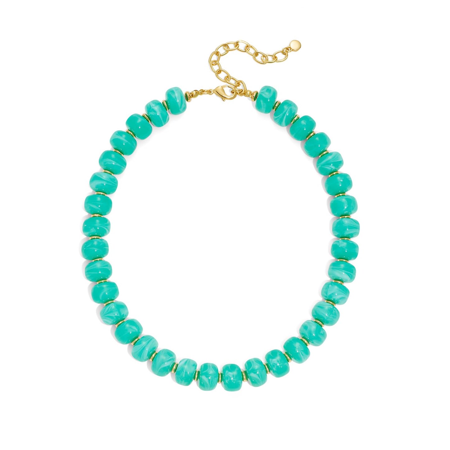 HolidayQbee Beaded necklace for Women Boho Bead Chunky Necklace Big Mint Green Bead Necklace Fashion Trendy Summer Colorful Resin Beaded Necklaces Jewelry Gifts