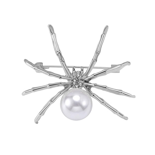 Pearl Spider Brooch for Women Zircon Spider Pin Birthday Mother's Day for Mother Wife Girlfriend