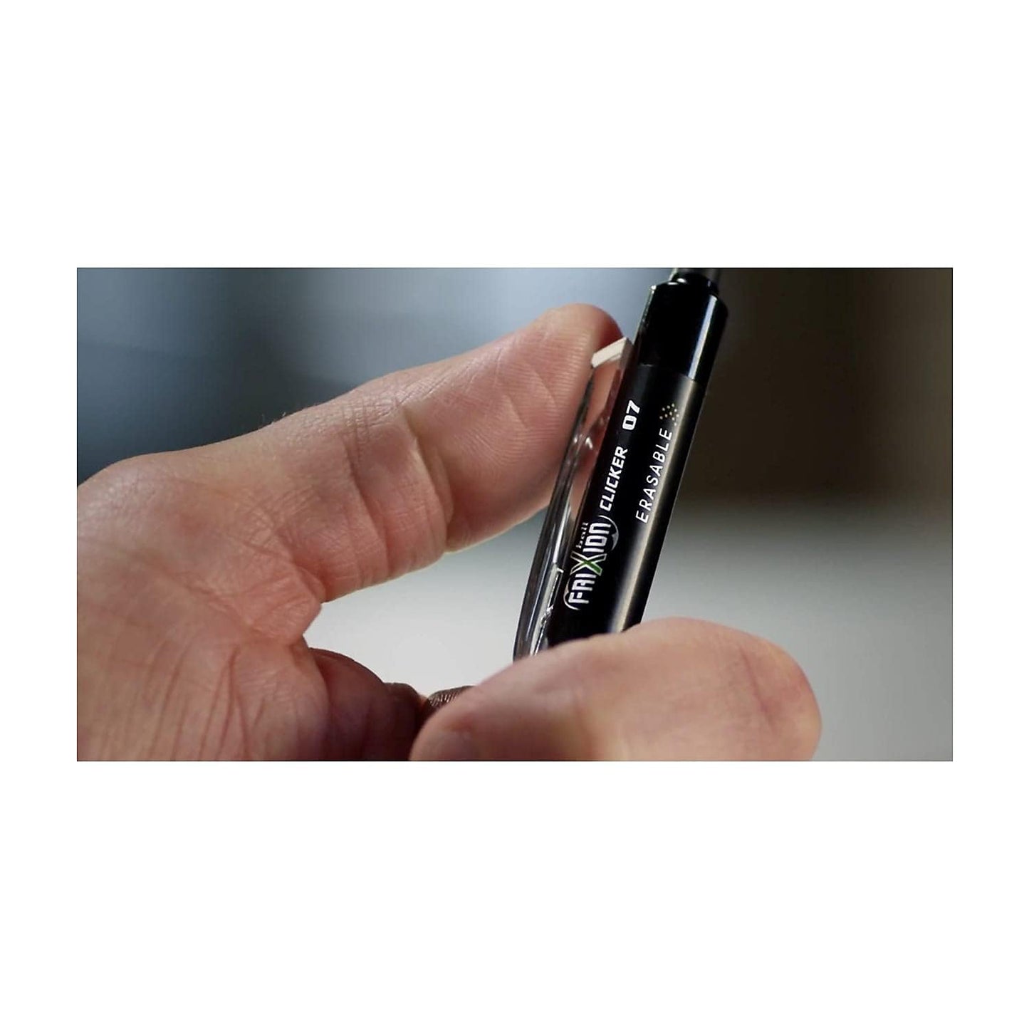 Advantage Gifts Frixion Clicker Retractable Erasable Gel Pens Fine Point (.7mm) Red Ink 6-pk; Bundle with Plastic Reusable Pouch