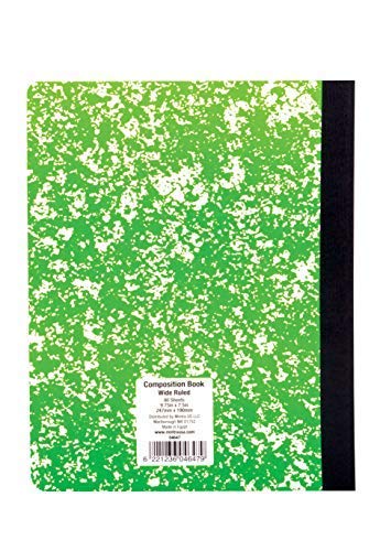 Mintra Office Composition Books - Sturdy Flexible Cover (4 Pack, Assorted Marble Comp - Wide Ruled)
