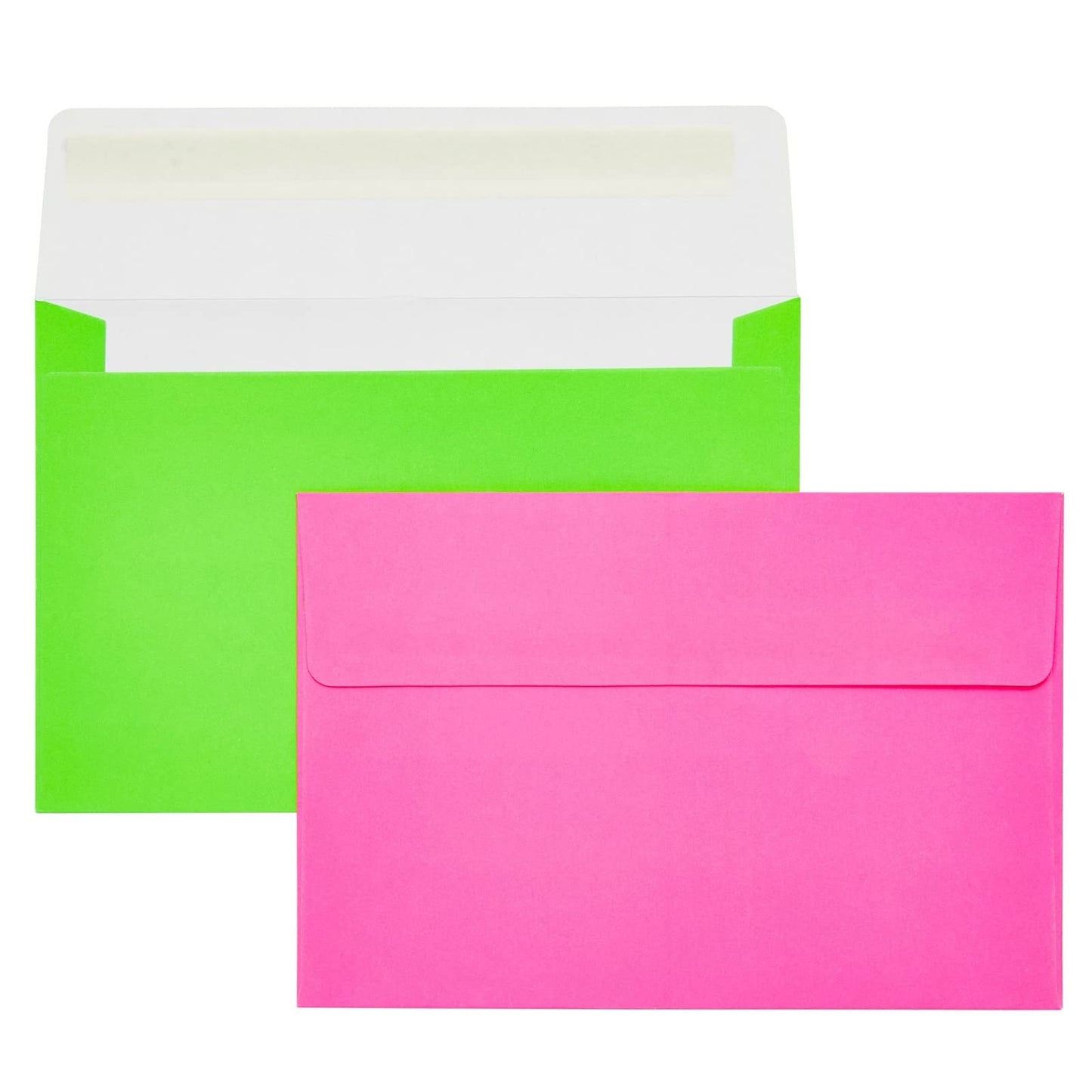 Paper Junkie 112 Pack Bright Neon Colored Envelopes with Self-Adhesive, Bulk Set for 4x6 Invitations, Greeting Cards, Birthday, Baby Shower (A6 Cards and Envelopes)