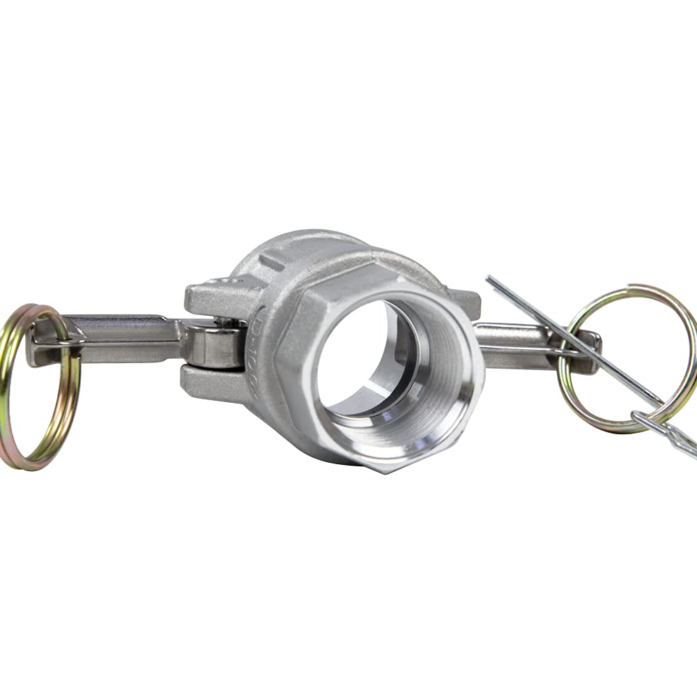 Quafwia 2 pcs Aluminum Camlock (1" part D) Cam & Groove Hose Fittings, cam Lock Fittings Female Coupler x Female NPT Thread cam Lock Fittings camlock Coupling (1'')