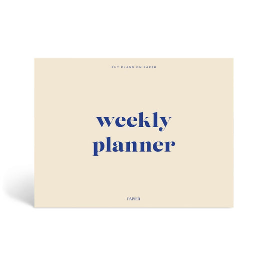 Papier Joy Weekly Desk Planner - Beige | 1 Page Per Week | Weekly Plan Section & Next Week Notes | TearOff Design | Table Top Office Essentials | 52 Sheets | Undated | Time Management & Organizer Gift
