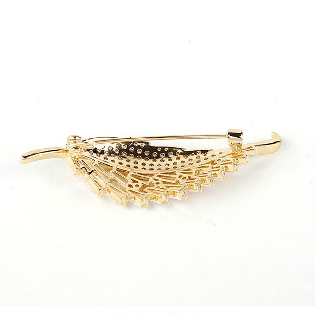 AILONMEI Elegant Gold Leaf Brooch Pin Corsage Brooches Jewelry for Women Fashion Pearl Costume Broaches and Pins (Gold)