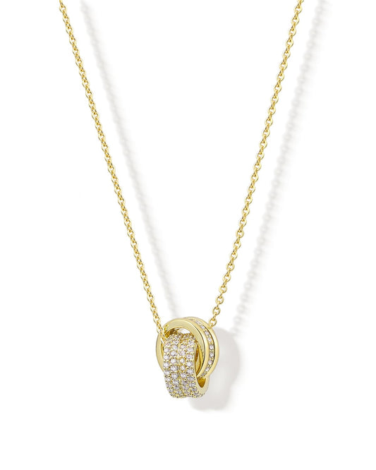 JA.S.JR 14K Gold Plated CZ Minimalist Dainty Pendant Necklace | Gold Necklace for Women | Daily Wear Gold Jewelry