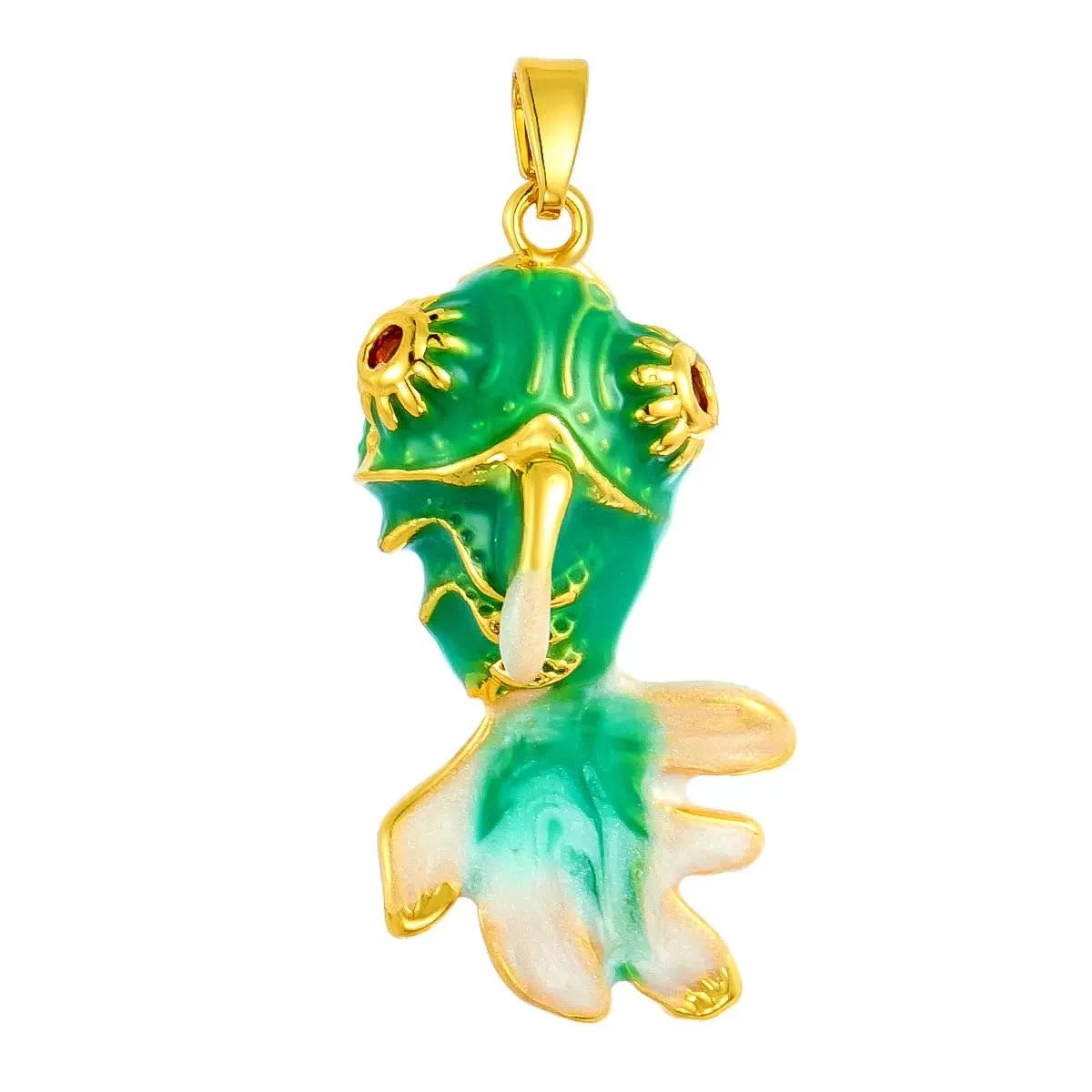 WSTWYC Color Fish Necklace for Women，Dainty Lucky Fish Pendant Necklaces Summer Ocean Minimalist Jewelry gift (green)