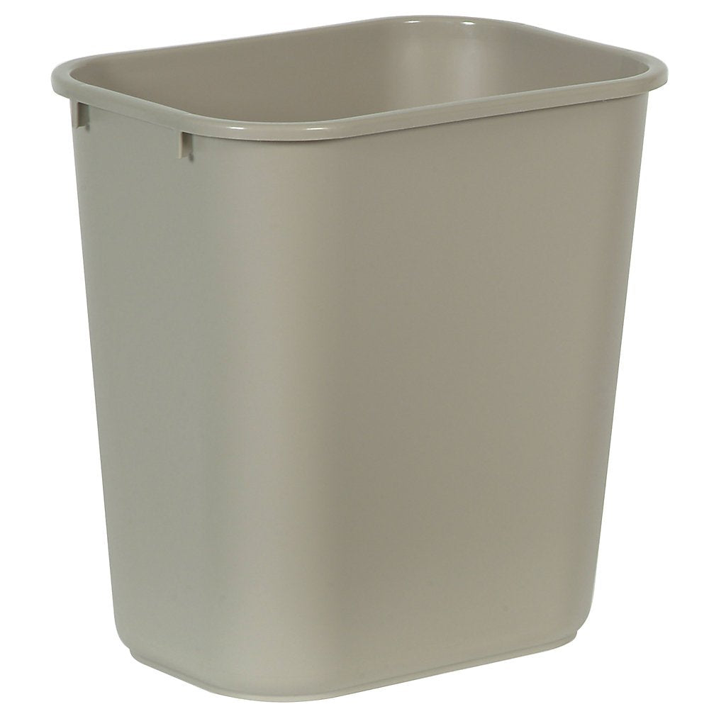 Rubbermaid Commercial Standard Series Wastebaskets, 15" x 10.3" x 14.4", Beige