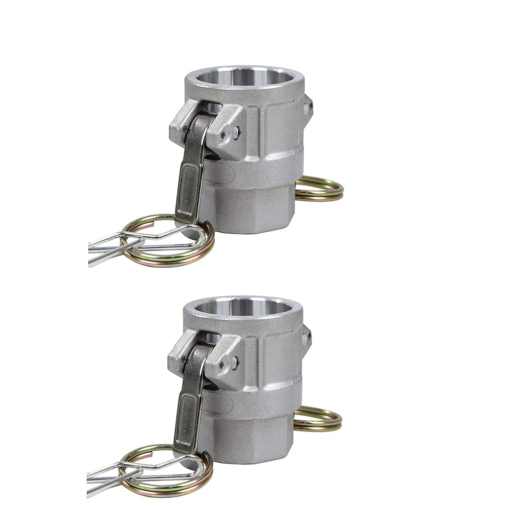Quafwia 2 pcs Aluminum Camlock (1" part D) Cam & Groove Hose Fittings, cam Lock Fittings Female Coupler x Female NPT Thread cam Lock Fittings camlock Coupling (1'')