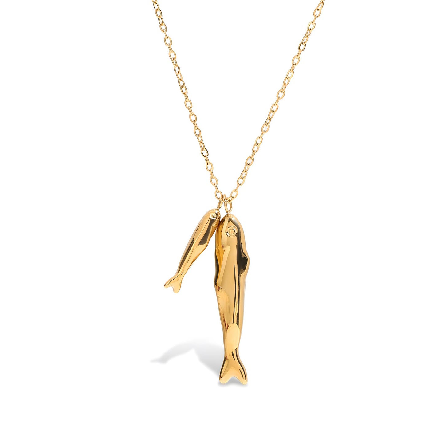 Lnmoieu Gold Fish Necklace for Women Beach Charm Pendant Ocean Jewelry
