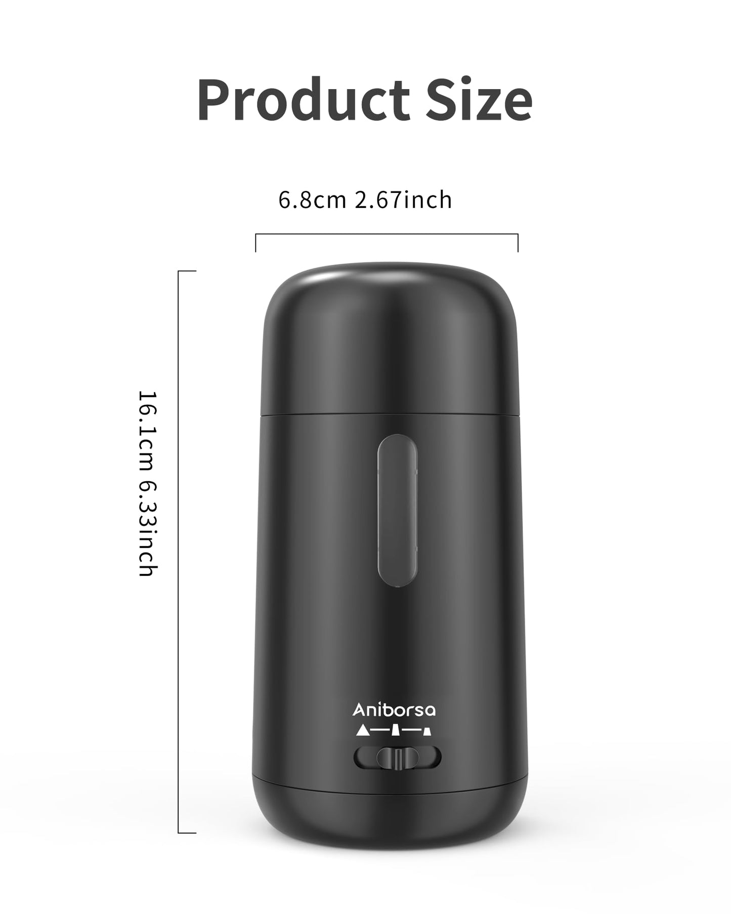 Aniborsa Automatic Electric Pencil Sharpener - Auto Feed, Auto Stop & Auto Eject, Rechargeable for Classroom, Home, School, Office, Black