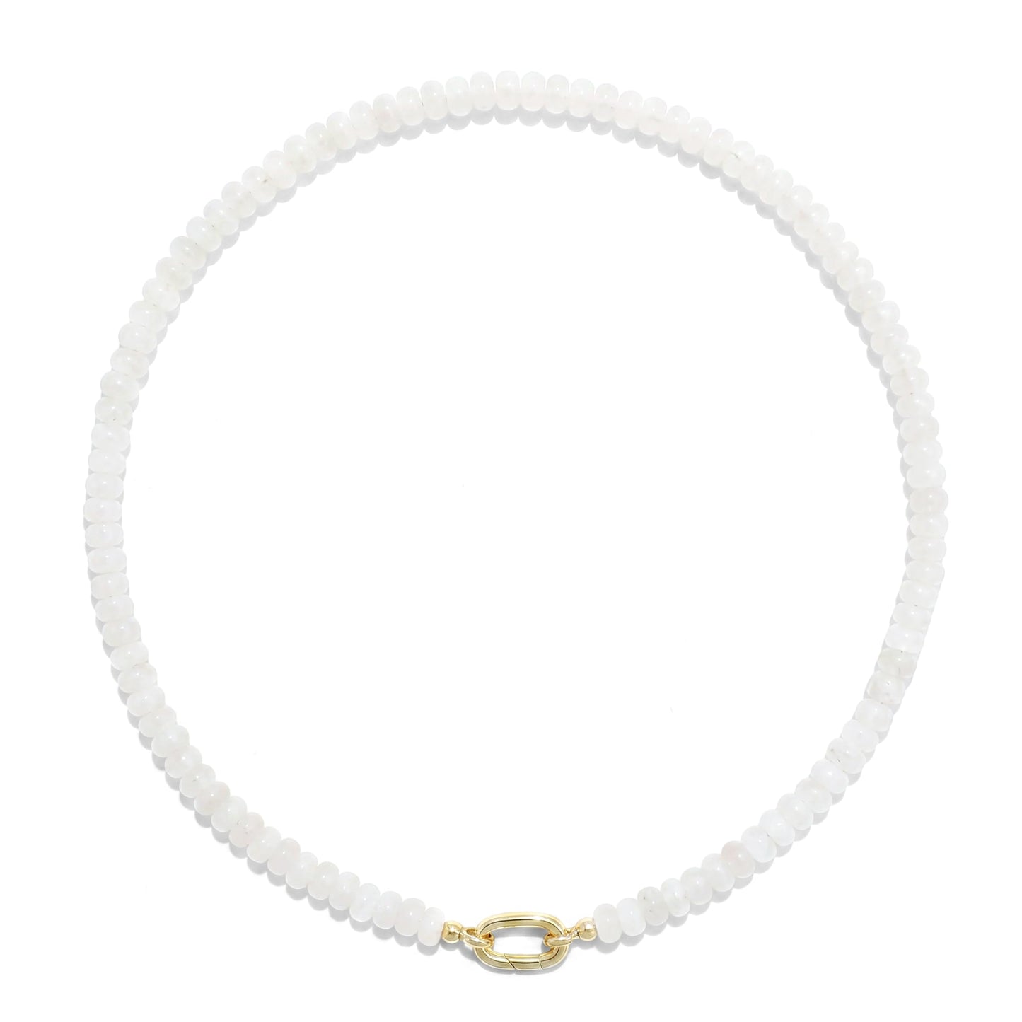 CONRAN KREMIX Clear White Stone Beaded Necklace for Women,Natural Stone Bead Choker Necklaces Boho Summer Beach Necklace Gemstone Jewelry Gift for Women