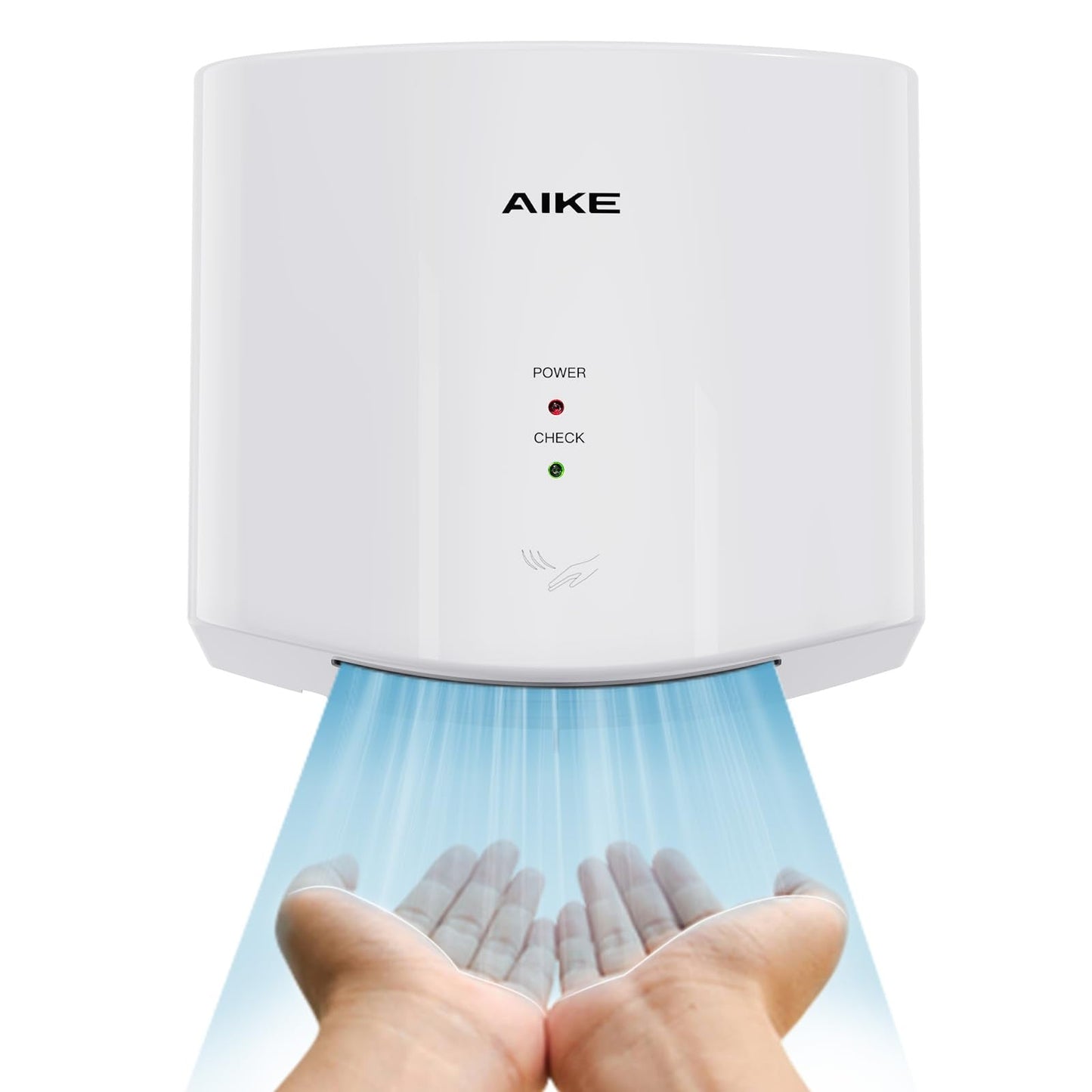AIKE Air Wiper Compact Hand Dryer 110V 1400W White (with 2 Pin Plug) Model AK2630S