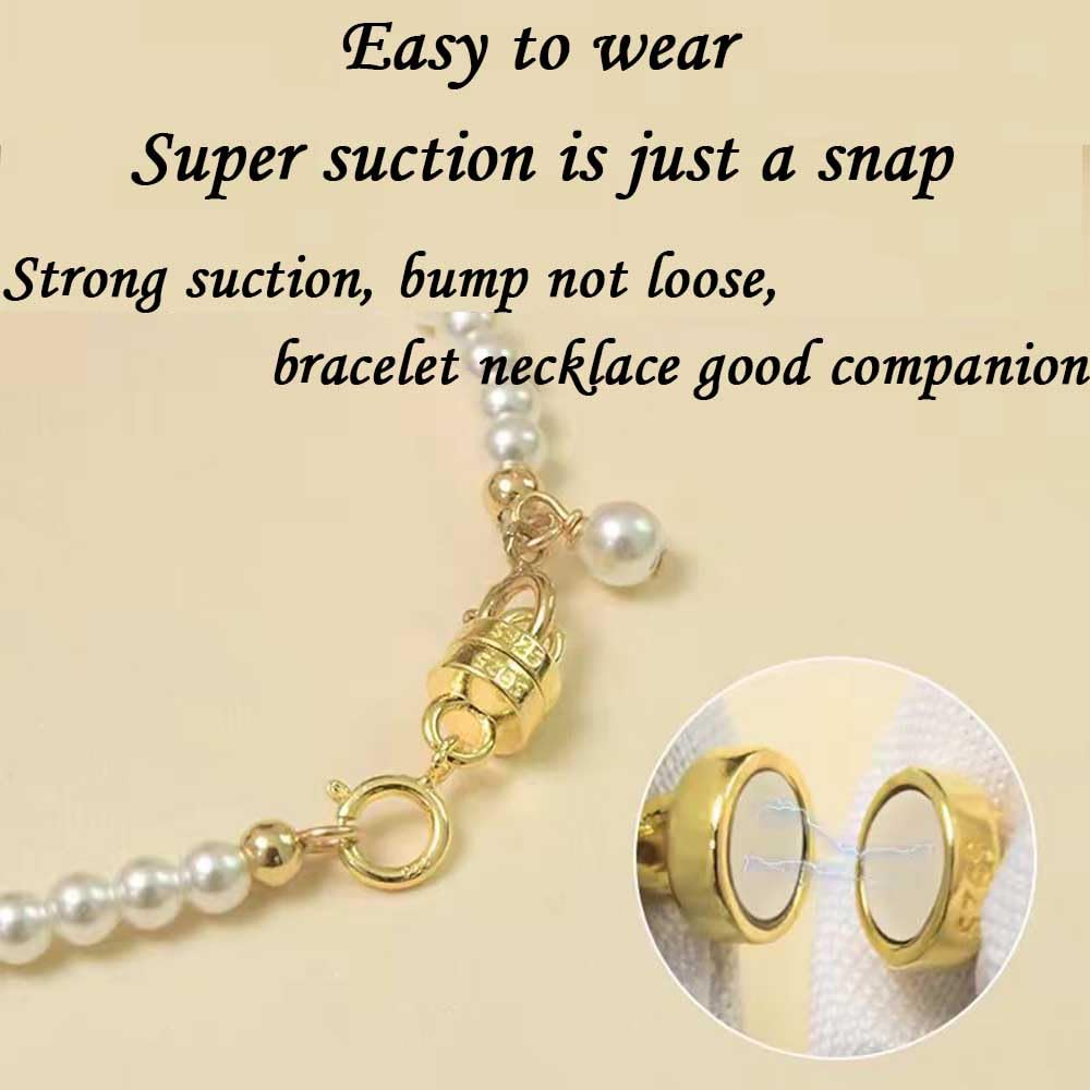 925 Silver Magnetic Necklace Clasps, Magnetic Necklace Clasps and Closures for Bracelet Necklace Extender (8pcs | 4gold & 4silver)