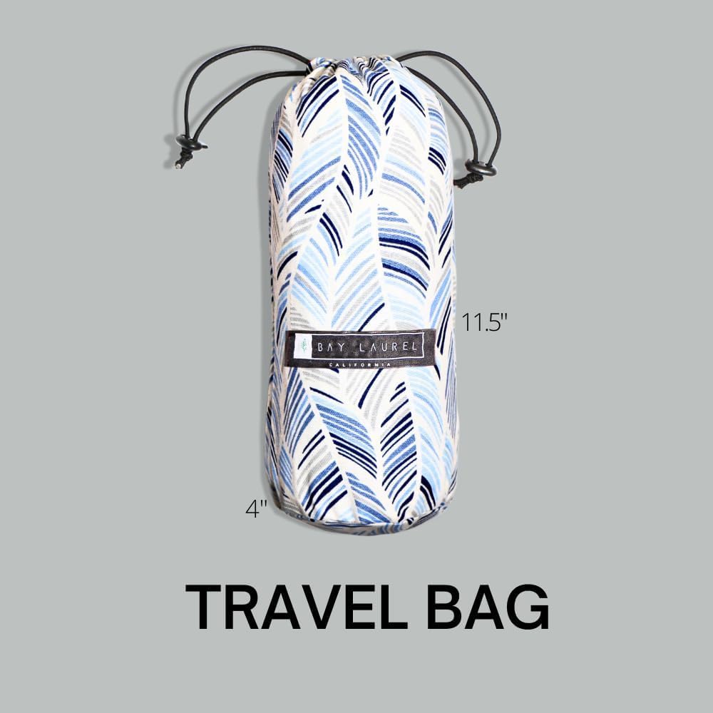 BAY LAUREL 4-Pack Oversized Turkish Beach Towels – Quick Dry, Sand Free Towels with Travel Bags, 39"x71", Lightweight (Pack of 4 - Black with Blue Floral Bag)