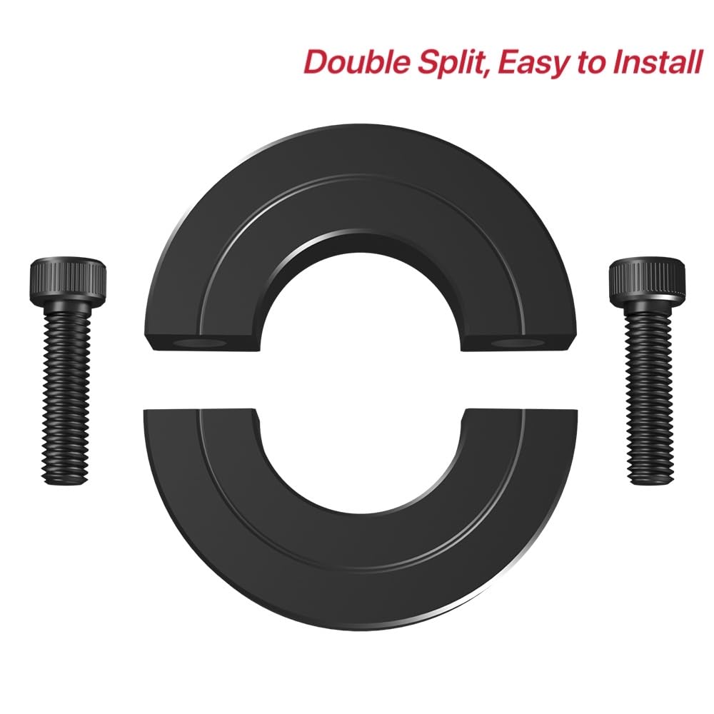 AZSSMUK Shaft Collar Bore 2-3/4'' Double Split Black Oxide Set Screw Durable Shaft Collars Suitable for Machinery and Industrial Use 2 Pieces (2-3/4'')