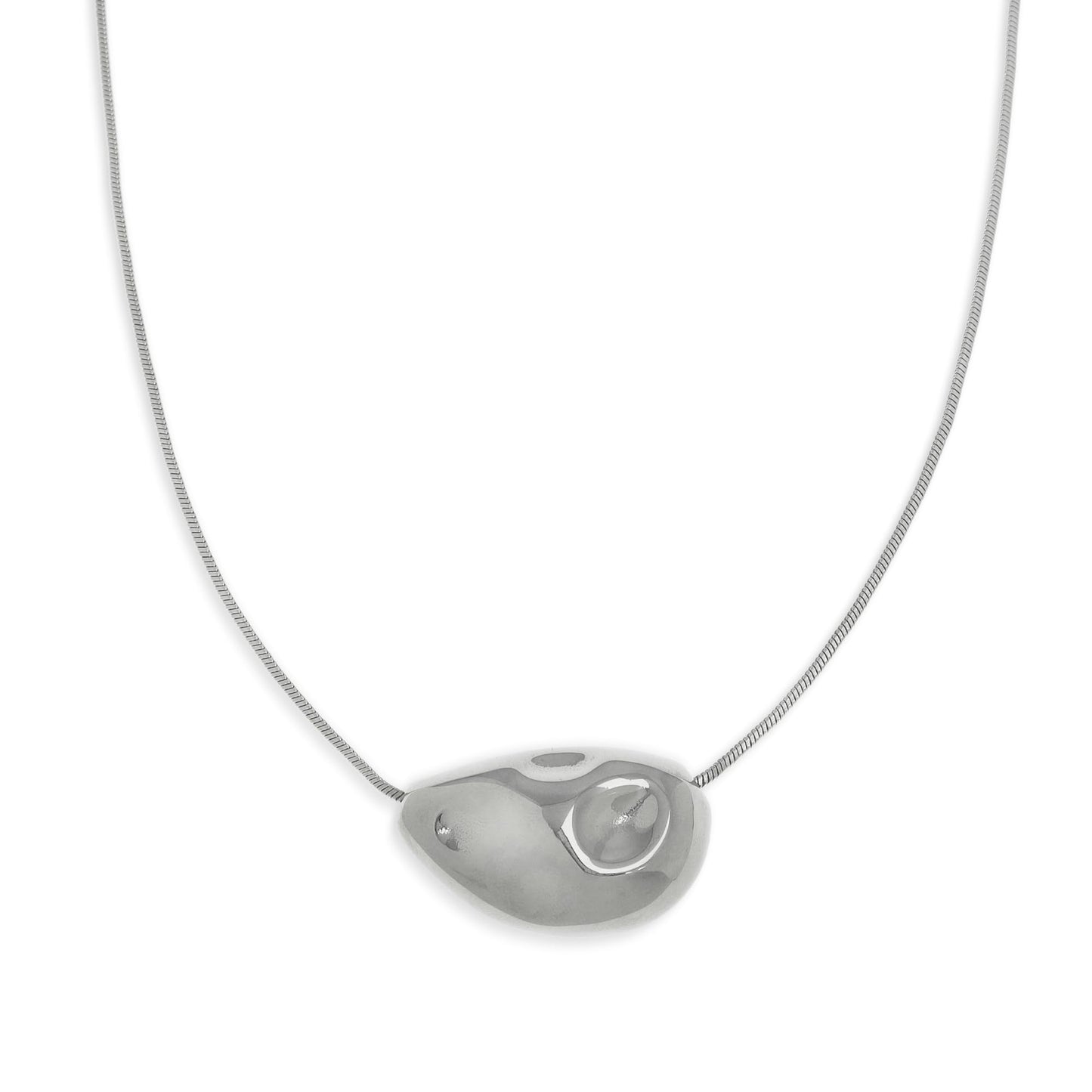 Frigotine Chunky Silvery Teardrop Pendant Necklace for Women，Trendy Statement Charm Thick Adjustable Hammered Hollow Long Chain Nacklaces Fall Winter Prom Jewelry Gift.