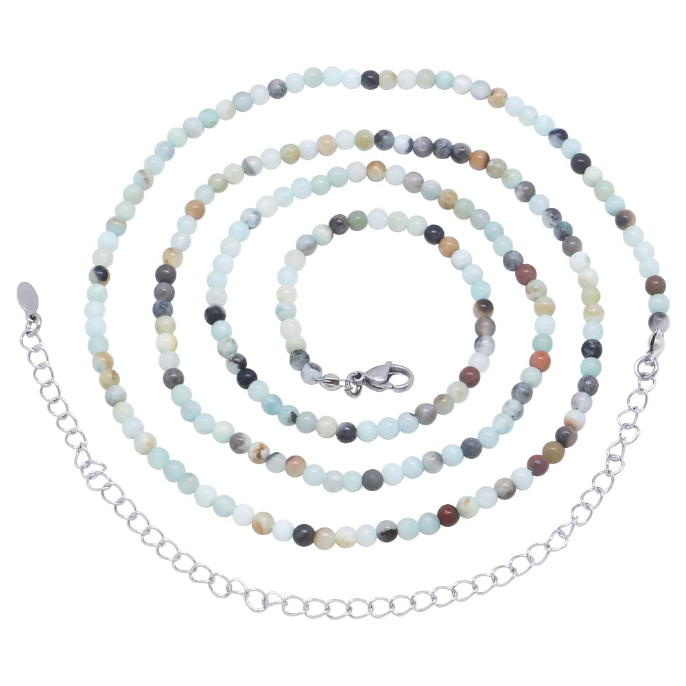 Waist Beads for Women, Gemstone Belly Chain Adjustable Beach Waist Jewelry Body Accessories for Women Girls Crystal Beaded Waist Chains (Amazonite)