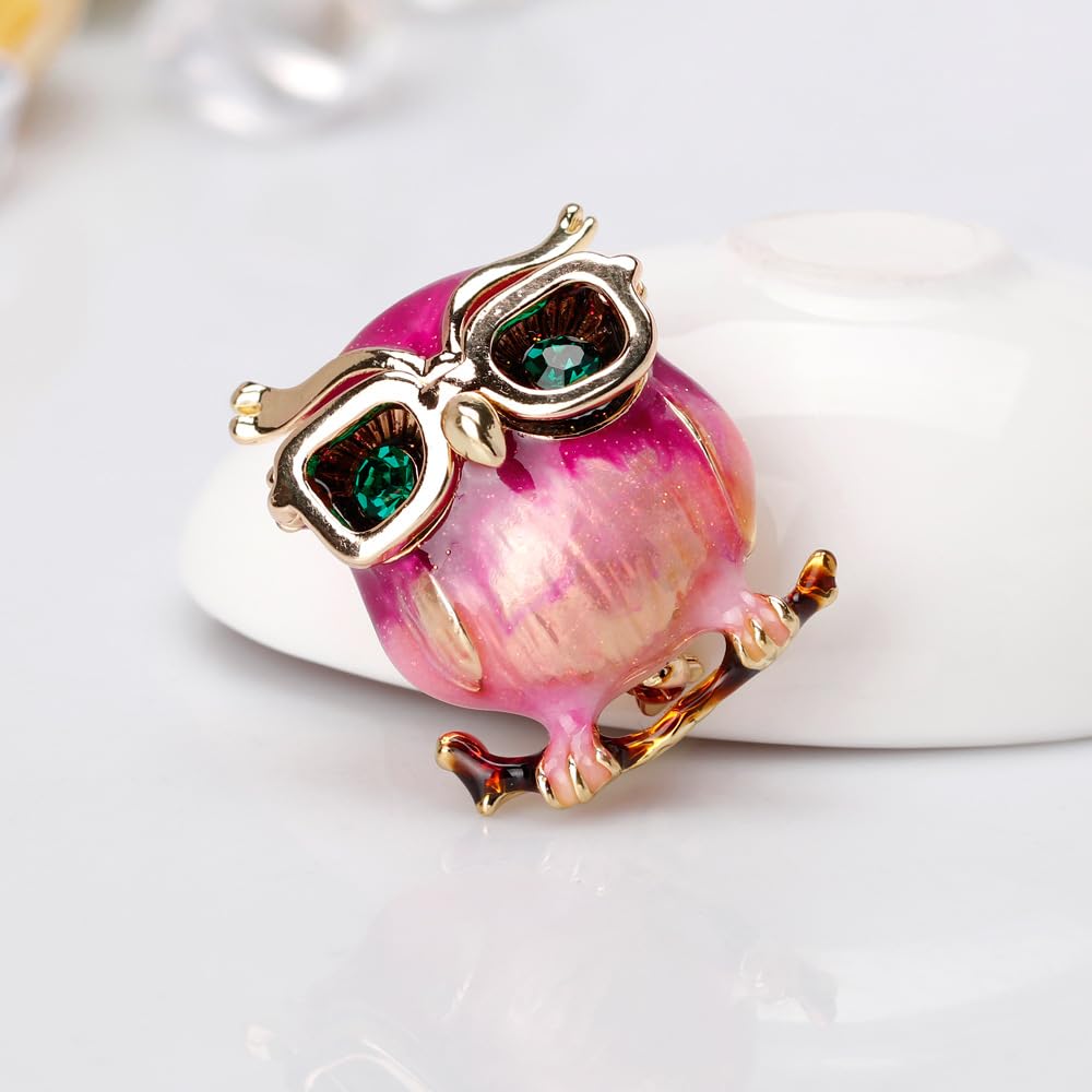 Enamel Owl Brooch for Women Cute Owl Pin Animal Brooch Birthday Holiday Gift for Wife Girlfriend Mother