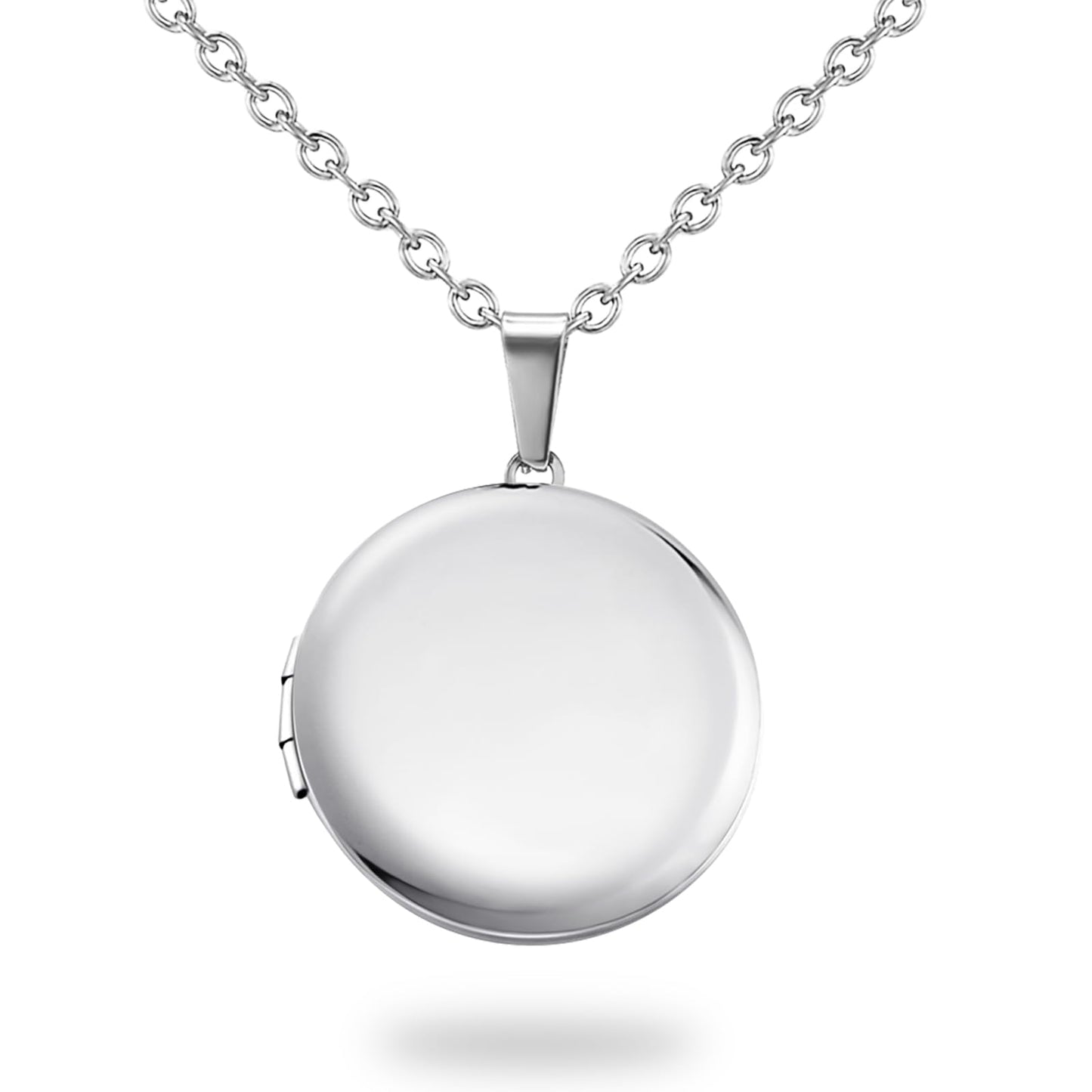 PHOCKSIN Round Locket Necklace for Women with Picture Silver Circle Photo Necklace For Girlfriend Mothers Day Gifts for Women