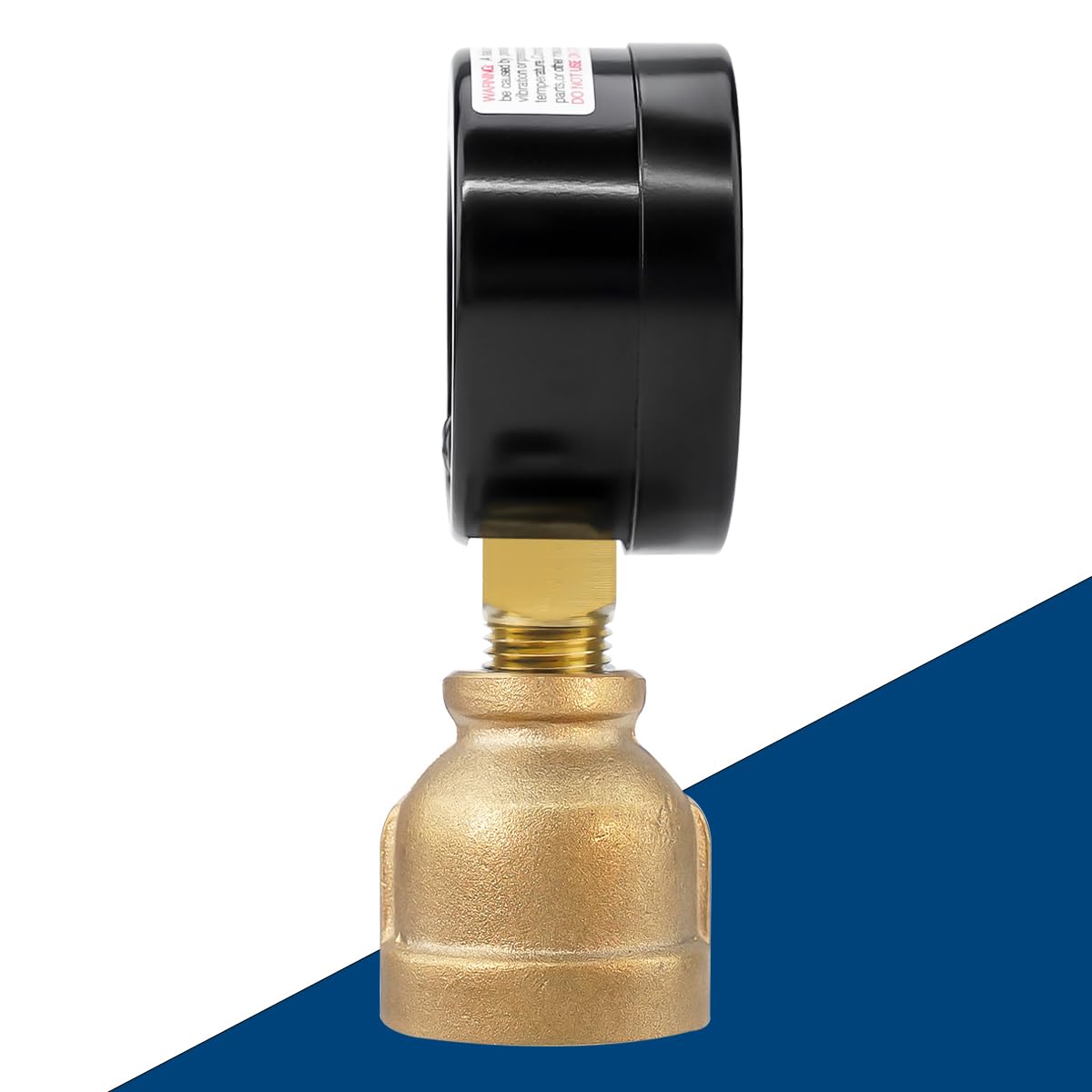 SENCTRL 0-30 Psi Gas Pressure Test Gauge, 2" Dial Size, 3/4" FNPT Connection, Brass Valve, Forged Brass Bell Shape Body Assembly