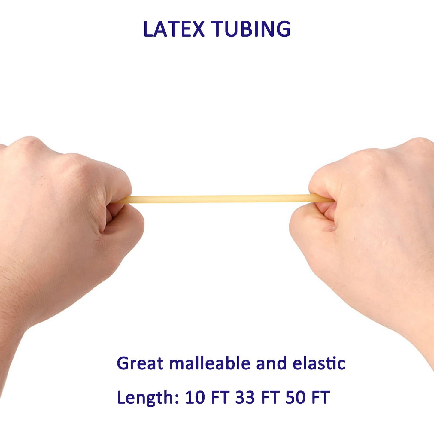 Latex Tubing, Latex Tube Natural 3/8in OD 1/4in ID Slingshot Tubing Surgical Tube Catapult Tube Rubber Hose Speargun Band 10FT 33FT 50FT One Continuous Piece (33 FT, Natural)