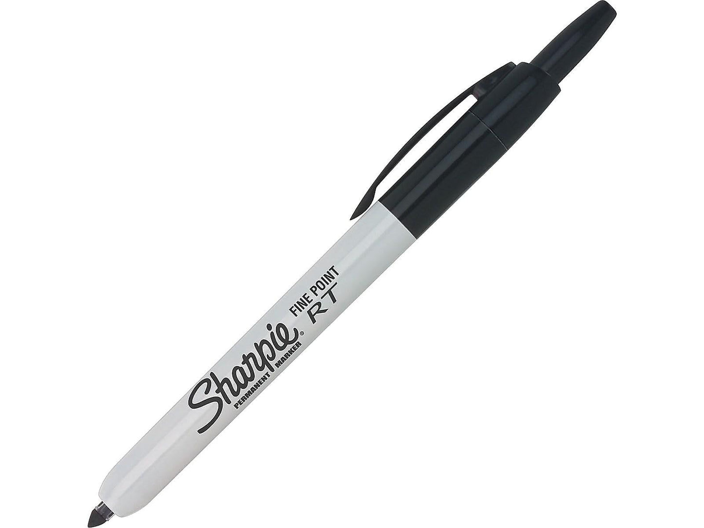 Sharpie Retractable Permanent Markers, Fine Tip, Black, 12 Count - Desk, Classroom, Office Supplies