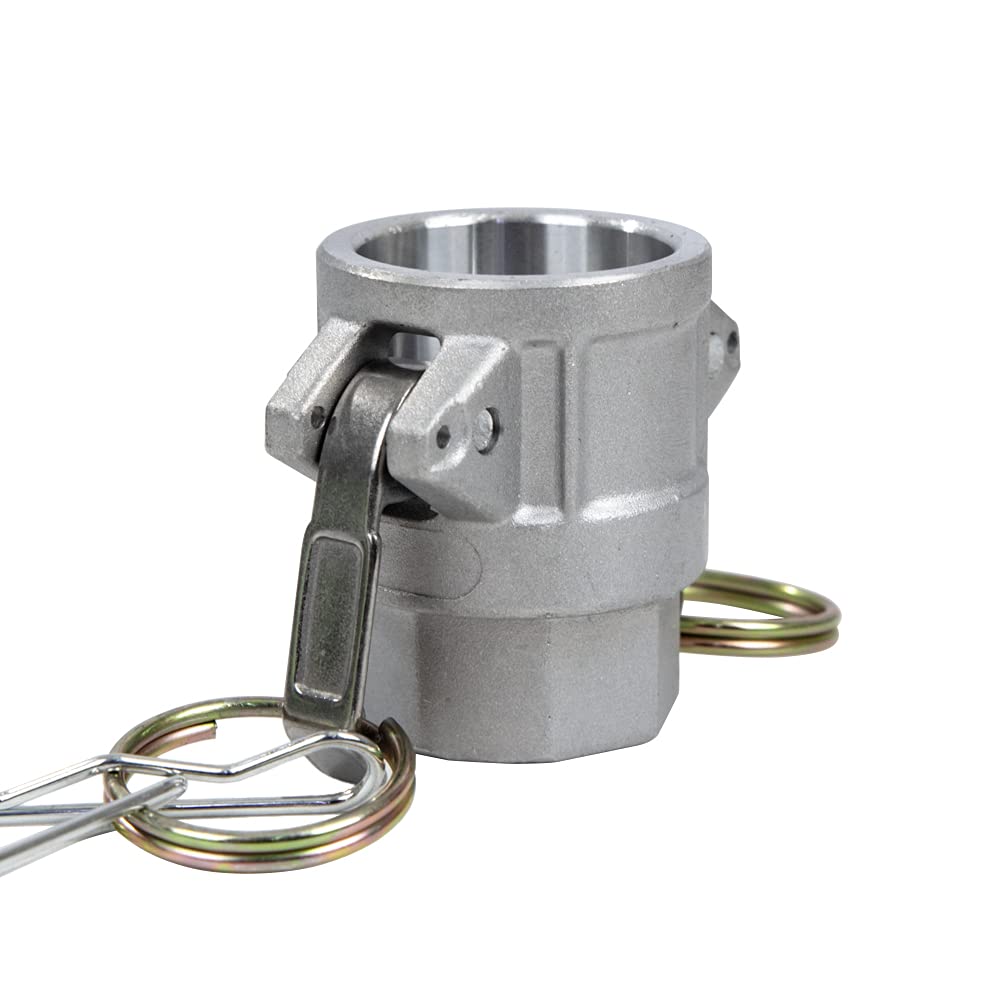 Quafwia 2 pcs Aluminum Camlock (1" part D) Cam & Groove Hose Fittings, cam Lock Fittings Female Coupler x Female NPT Thread cam Lock Fittings camlock Coupling (1'')