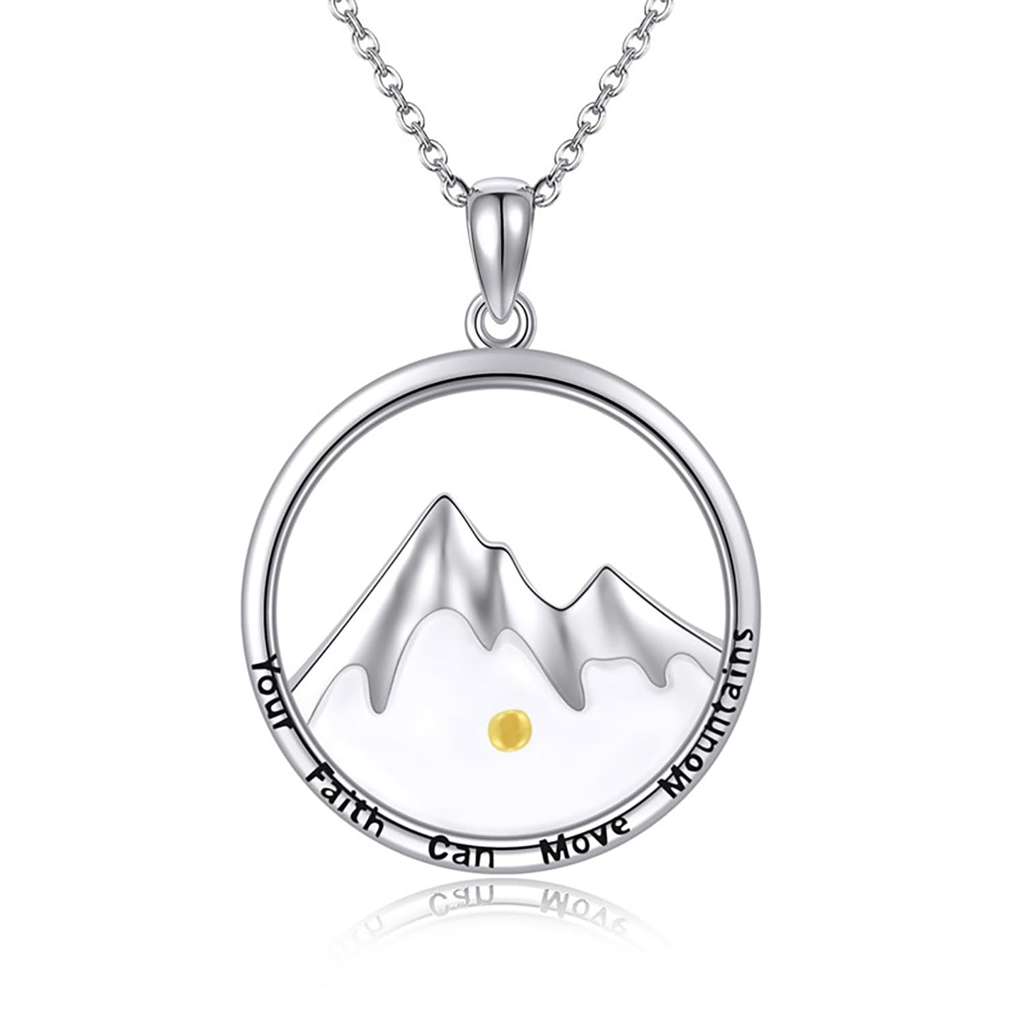 VLIEGEN Mustard Seed Necklace - Stainless Steel Faith Mountain Jewelry for Women & Men styleJ