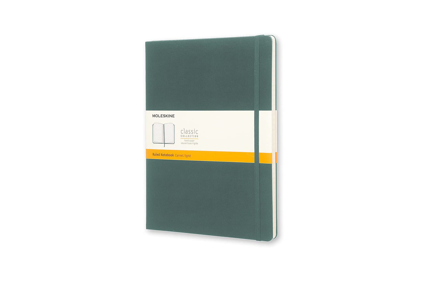 Moleskine Classic Notebook, Hard Cover, Ruled/Lined, XL (7.5" x 9.5"), Forest Green, 192 Pages