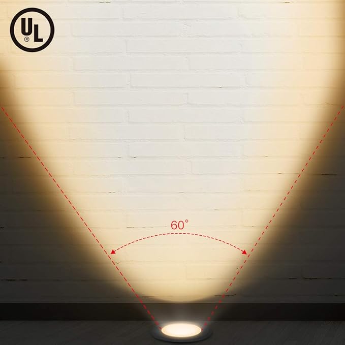 RNEHON 10W In-Ground Well Light,Voltage 12-24V, In-Ground Lighting, Low Voltage Landscape Pathway Lights, IP67 Waterproof, Aluminum, 3000K Outdoor Lighting for Yard,Lawn,Garden,Patio,Pack of 6