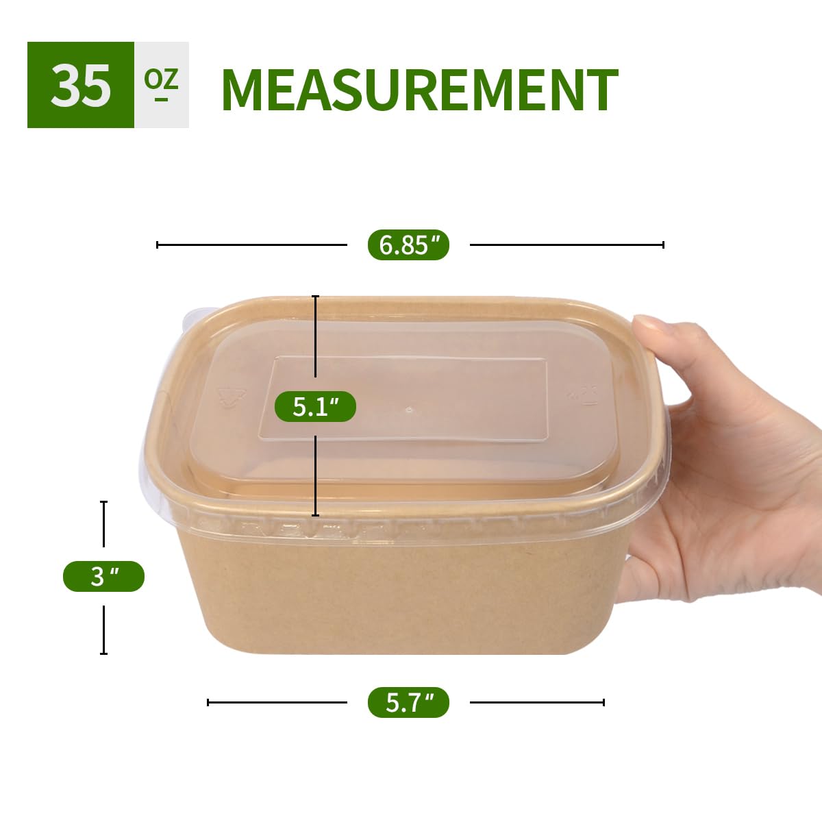 AICHEF 50 Pack 35 oz Paper Food Containers with Lids, Microwavable and Freezer Use Paper Meal Prep Containers Disposable Food Prep and Take Out Food Containers, 50 Bowls 50 Lids