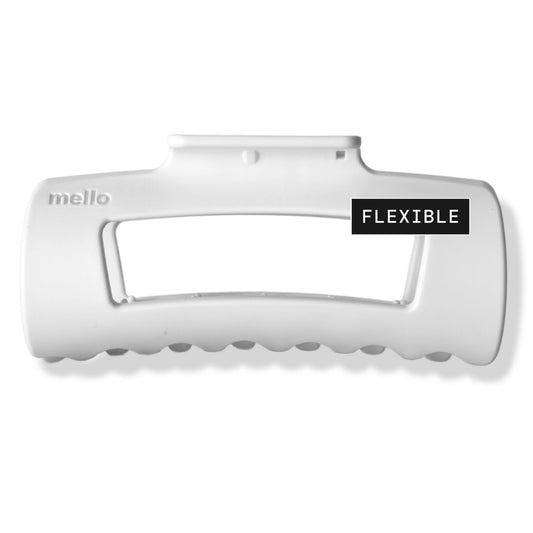 The Original Mello Hair Claw Clip Squishy Claw Clip Made in Korea Patent Pending 30021976 (White, Medium)