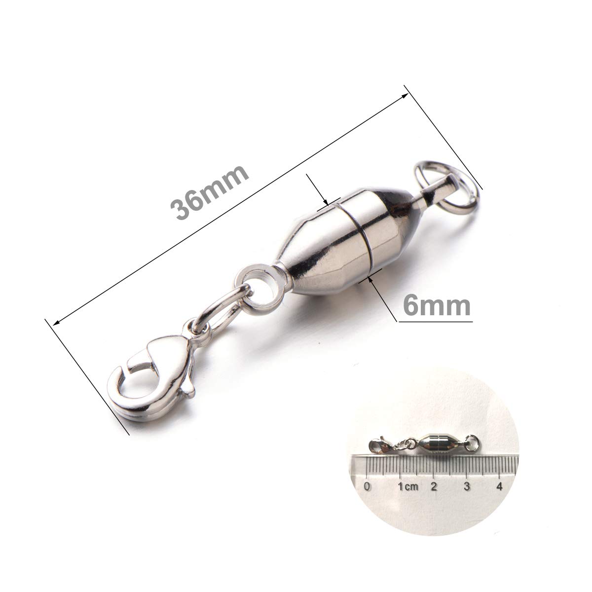 Zpsolution 6mm Magnetic Jewelry Clasps Lobster Clasp Oval Shape for Necklace Bracelet 8 pcs