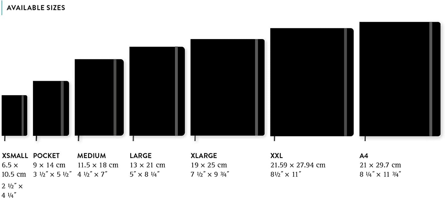 Moleskine Classic Notebook, Large, Plain, Black, Hard Cover (5 x 8.25)