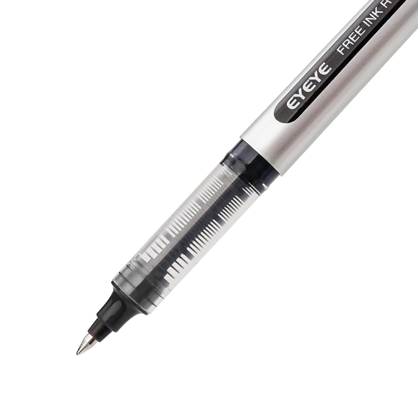 EYEYE Rollerball Pens 0.5mm Black 50 Pack, Extra Fine Point Quick Dry Liquid Ink Roller Ball Pens Fine Point Smooth Writing Pen for Journaling, Note Taking, Office, School Supplies