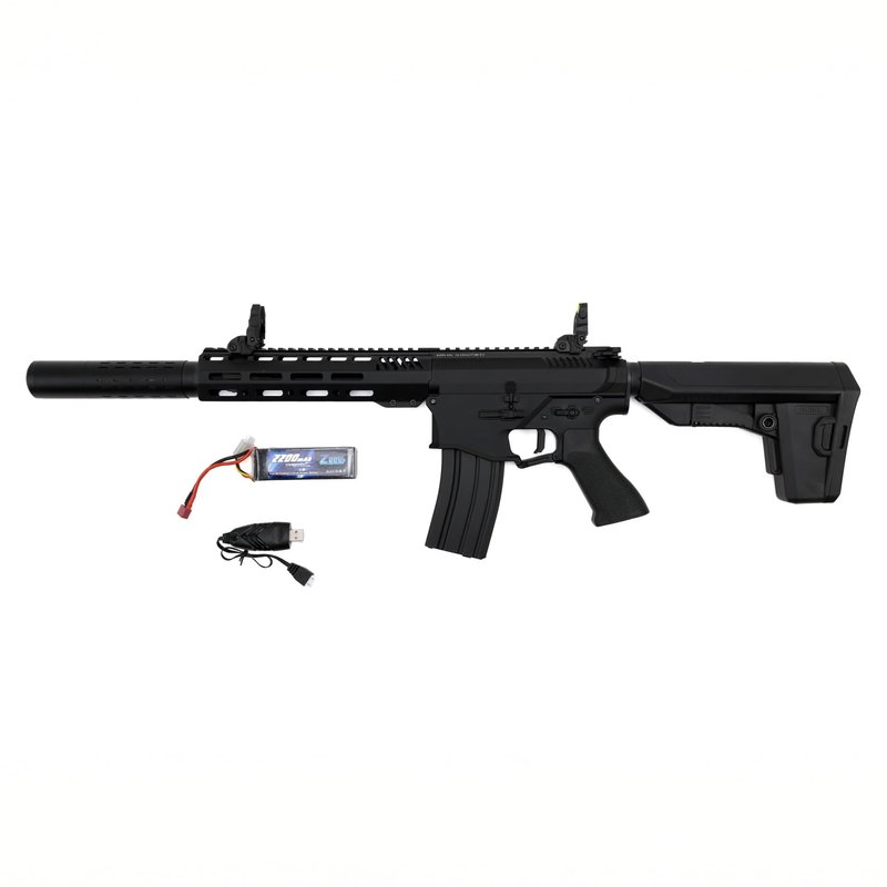 Barra Airguns 400e Gen 2 Metal Full Auto Battery-Powered BB Gun Kit, Includes LiPo Battery and Charger, Fully Automatic Electric BB Rifle - 430 to 440 FPS (Black)