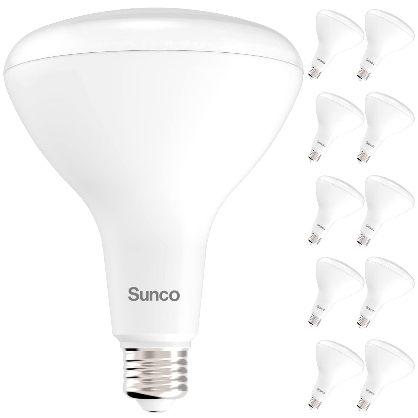 Sunco 10 Pack BR40 LED Light Bulbs, Indoor Flood Lights, Recessed Can Light Bulb, 1400 LM, 17W (100W Equivalent), 6000K Daylight Deluxe, Dimmable, E26 Base, for Home, Bedroom, Kitchen UL