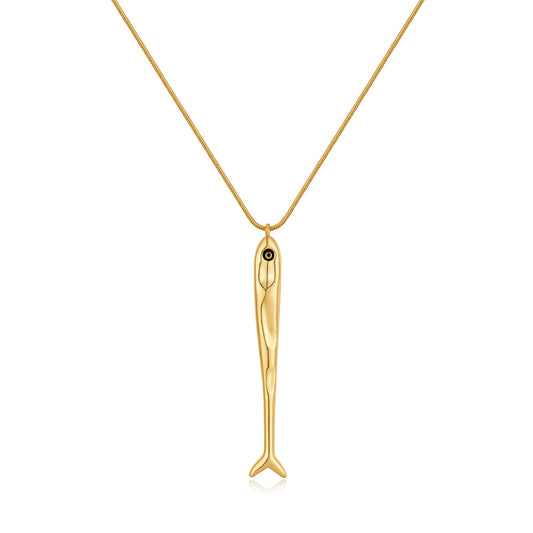 Lnmoieu Gold Fish Necklace for Women Beach Charm Pendant Ocean Jewelry