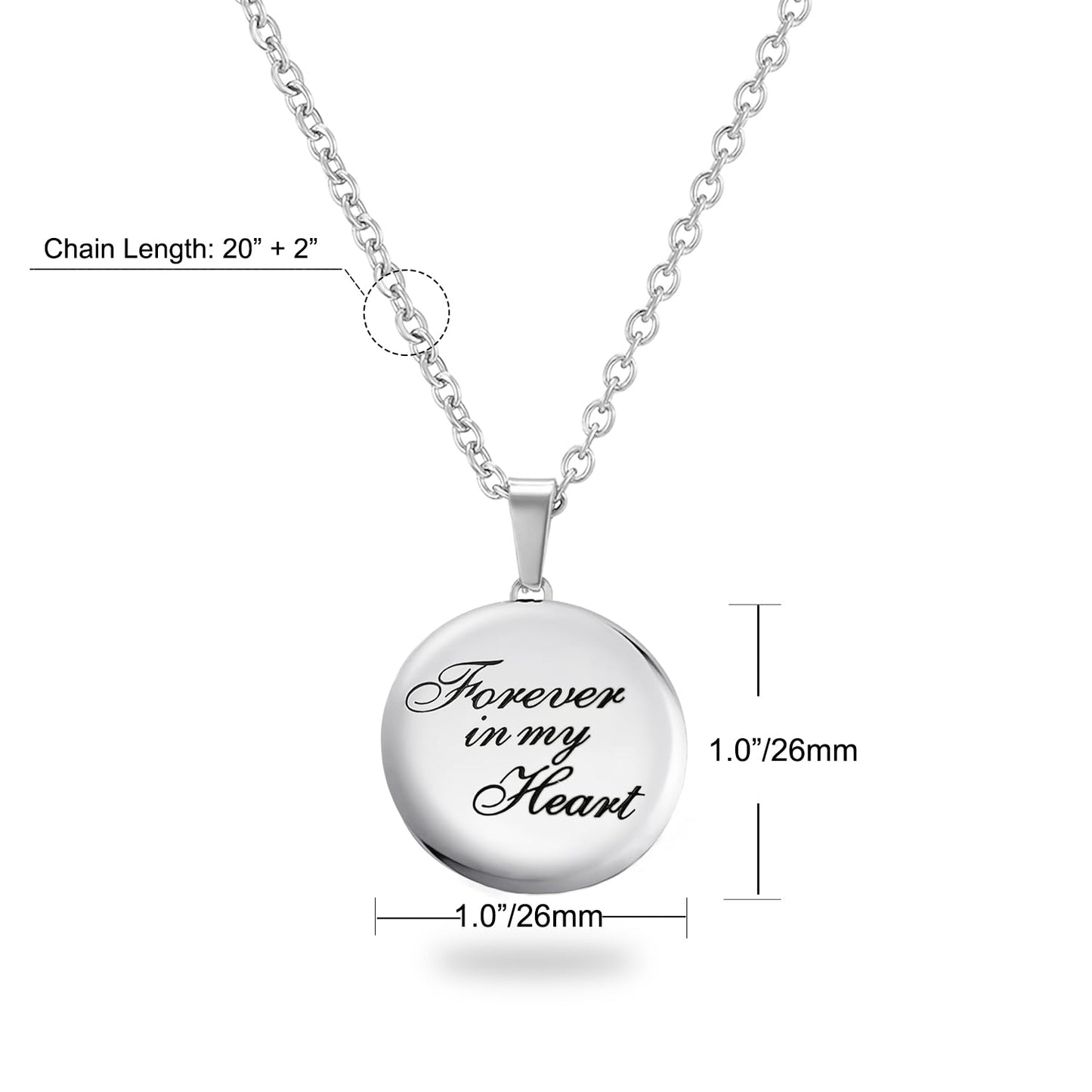 PHOCKSIN Forever In My Heart Locket Necklace for Girlfriend Silver Lockets that Holds 2 Pictures Women's Locket for Birthday Gifts
