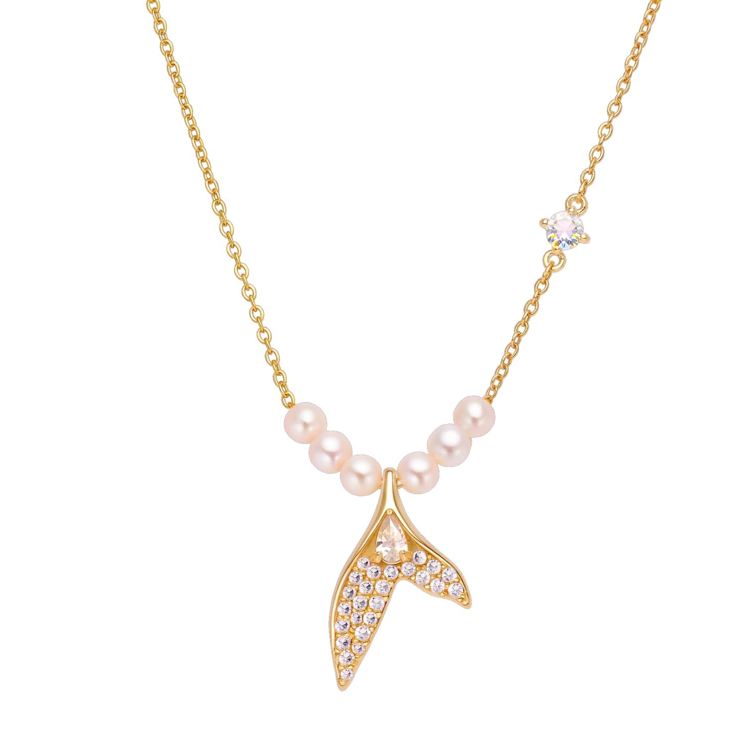 GLUBU Fish Necklace for Women Natural Pearl Necklace Mermaid Summer Beach Necklaces for Women Sea Jewelry Elegant Pearl Choker Necklaces for Women Summer Necklace Gift